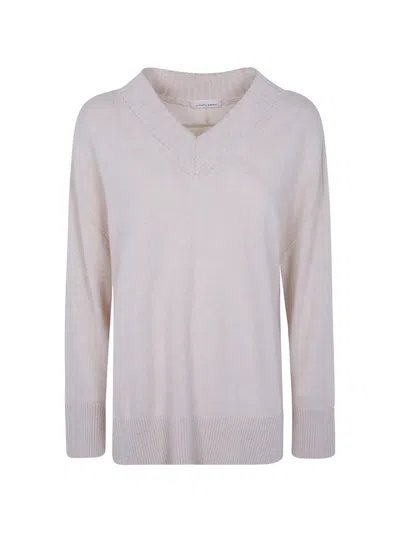 Liviana Conti V-neck Ribbed-trim Sweater In Purple