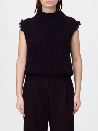 Liviana Conti Waistcoat Woman Color Violet In Black
