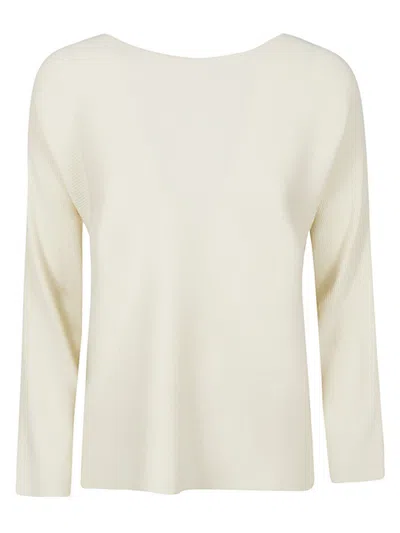 LIVIANA CONTI WHITE RIBBED SWEATER