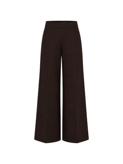 Liviana Conti Wide-leg Pressed-crease Trousers In Brown