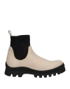 Liviana Conti Woman Ankle Boots Beige Size 7 Soft Leather, Textile Fibers In Beige