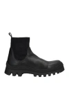 Liviana Conti Woman Ankle Boots Black Size 6 Soft Leather, Textile Fibers In Black