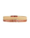 Liviana Conti Woman Belt Mustard Size 38 Leather, Textile Fibers In Yellow