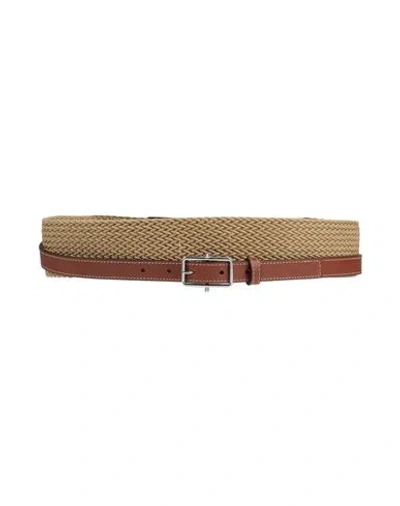 Liviana Conti Woman Belt Sand Size 34 Cow Leather, Cotton