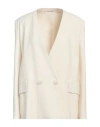 Liviana Conti Woman Blazer Yellow Size 10 Viscose, Acetate, Polyester In White