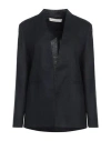 Liviana Conti Woman Blazer Midnight Blue Size 12 Linen In Blue