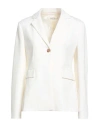 Liviana Conti Woman Blazer White Size 6 Viscose, Polyamide, Elastane In White