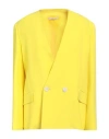 Liviana Conti Woman Blazer Yellow Size 10 Viscose, Acetate, Polyester In Yellow