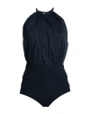 Liviana Conti Woman Bodysuit Midnight Blue Size 10 Paper, Polyamide, Elastane In Blue