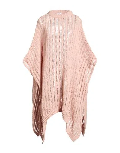 Liviana Conti Woman Cape Antique Rose Size M Alpaca Wool, Polyamide, Wool In Pink