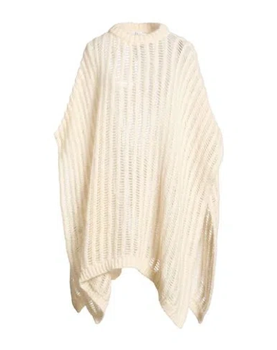 Liviana Conti Woman Cape Cream Size M Alpaca Wool, Polyamide, Wool In Neutral