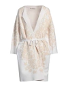 Liviana Conti Woman Cardigan Beige Size 10 Viscose, Polyamide, Polypropylene In Beige