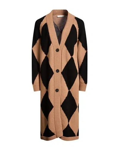 Liviana Conti Woman Cardigan Brown Size L Cashmere, Polyamide, Virgin Wool In Multi