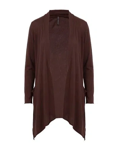 Liviana Conti Woman Cardigan Chocolate Brown Size M Cotton In White
