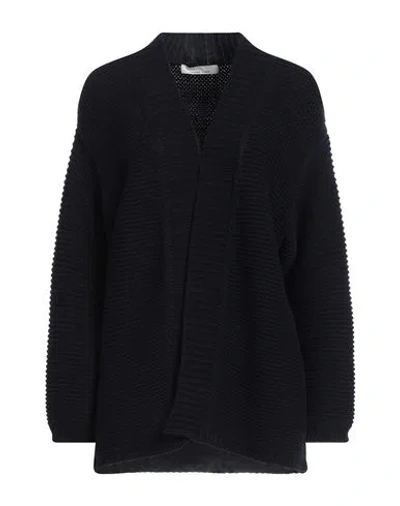 Liviana Conti Woman Cardigan Midnight Blue Size 12 Cashmere, Polyamide In Black