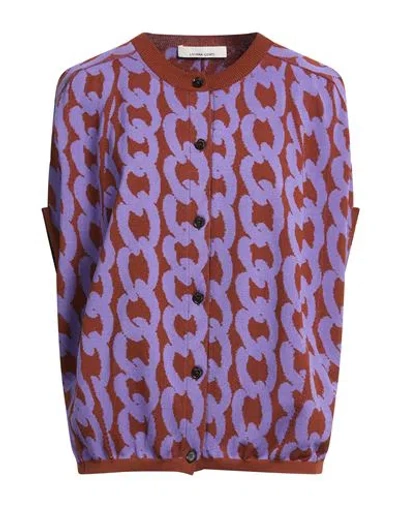 Liviana Conti Woman Cardigan Purple Size M Viscose, Polyamide