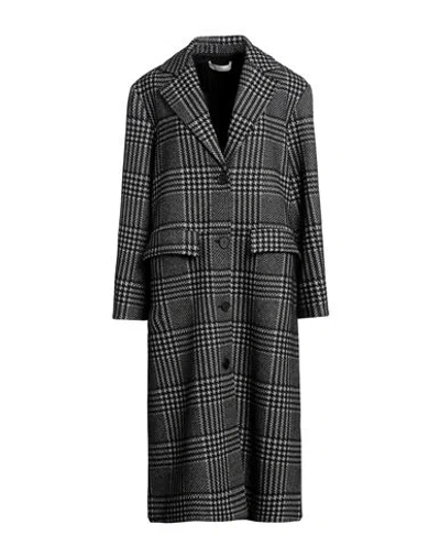Liviana Conti Woman Coat Black Size 12 Cashmere, Silk, Elastane, Polyester In Gray