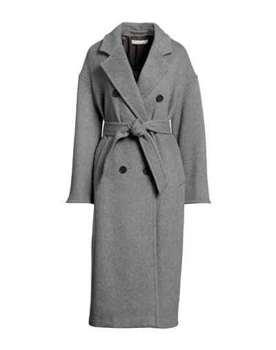 Liviana Conti Woman Coat Grey Size 12 Cashmere, Polyamide In Gray