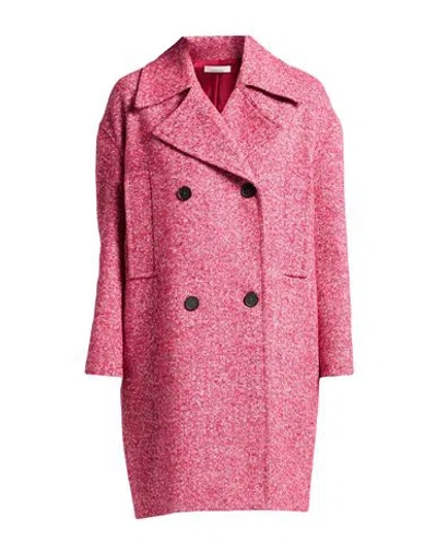 Liviana Conti Woman Coat Magenta Size 10 Synthetic Fibers, Wool, Cotton, Alpaca Wool, Silk
