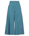 Liviana Conti Woman Cropped Pants Deep Jade Size 4 Cotton, Polyamide, Elastane In Blue