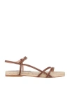 Liviana Conti Woman Espadrilles Brown Size 8 Soft Leather In Brown