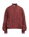 Liviana Conti Woman Jacket Brick Size 12 Polyester, Viscose, Polyamide In Red
