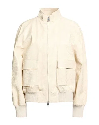 Liviana Conti Woman Jacket Cream Size 6 Polyurethane, Polyester, Cotton In Neutral