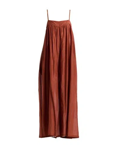 Liviana Conti Woman Jumpsuit Brown Size 6 Cotton, Silk
