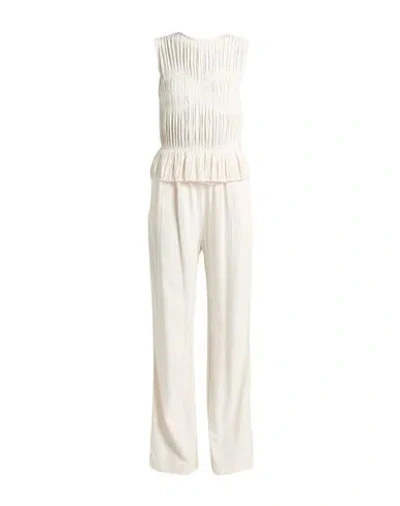 Liviana Conti Woman Jumpsuit Off White Size 6 Viscose, Acetate, Silk