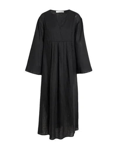 Liviana Conti Woman Maxi Dress Black Size 2 Linen