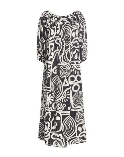 Liviana Conti Woman Maxi Dress Black Size 8 Linen