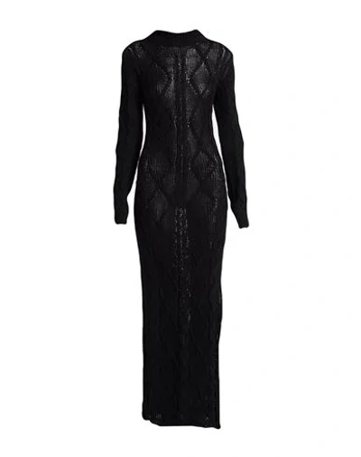Liviana Conti Woman Maxi Dress Black Size S Virgin Wool In Multi