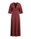 Liviana Conti Woman Midi Dress Brown Size 6 Viscose, Polyamide, Elastane In Brown