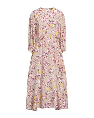 Liviana Conti Woman Maxi Dress Light Brown Size 6 Acetate, Silk In Beige