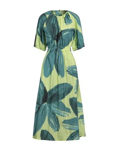 Liviana Conti Woman Maxi Dress Light Green Size 12 Cotton, Polyamide, Elastane