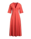 Liviana Conti Woman Maxi Dress Mandarin Size 6 Viscose, Polyamide, Elastane In Red