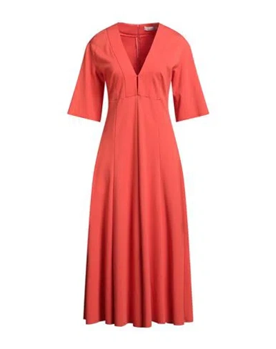 Liviana Conti Woman Maxi Dress Mandarin Size 6 Viscose, Polyamide, Elastane In Red