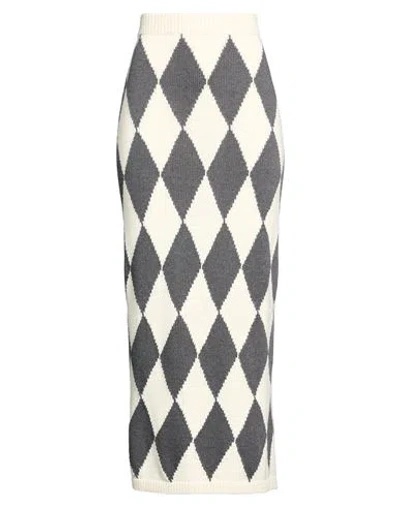 Liviana Conti Woman Maxi Skirt White Size 6 Cashmere, Polyamide, Virgin Wool