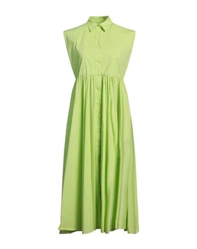 Liviana Conti Woman Midi Dress Lime Green Size 4 Cotton, Polyamide, Elastane