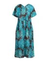Liviana Conti Woman Midi Dress Azure Size 4 Cotton In Blue