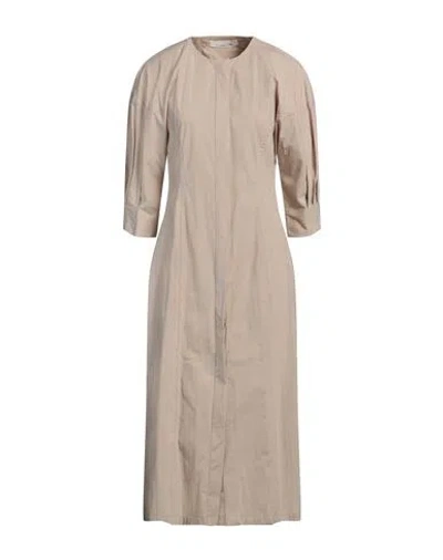 Liviana Conti Woman Midi Dress Beige Size 6 Cotton, Polyamide, Elastane In White
