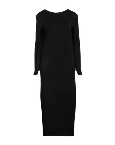 Liviana Conti Woman Midi Dress Black Size M Virgin Wool, Polypropylene