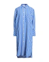 Liviana Conti Woman Midi Dress Blue Size 10 Viscose, Polyamide In Blue