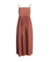 Liviana Conti Woman Midi Dress Brown Size 8 Cotton, Polyamide, Elastane