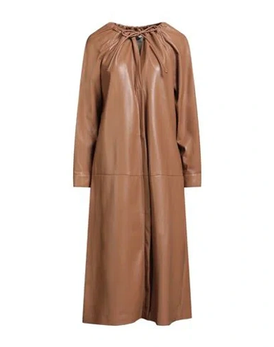 Liviana Conti Woman Midi Dress Camel Size 10 Polyester, Polyurethane In Brown