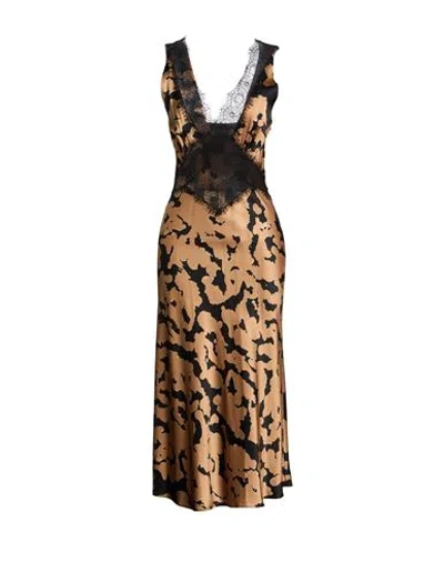 Liviana Conti Woman Midi Dress Camel Size 6 Viscose, Elastane, Polyamide In Green