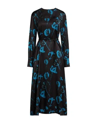 Liviana Conti Woman Midi Dress Dark Brown Size 6 Viscose In Blue