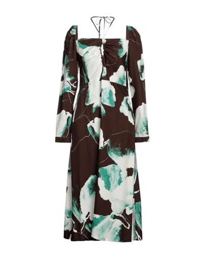 Liviana Conti Woman Midi Dress Dark Brown Size 6 Viscose