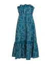 Liviana Conti Woman Midi Dress Deep Teal Size 8 Cotton, Polyamide, Elastane In Green