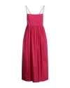 Liviana Conti Woman Midi Dress Fuchsia Size 8 Cotton, Polyamide, Elastane In Pink